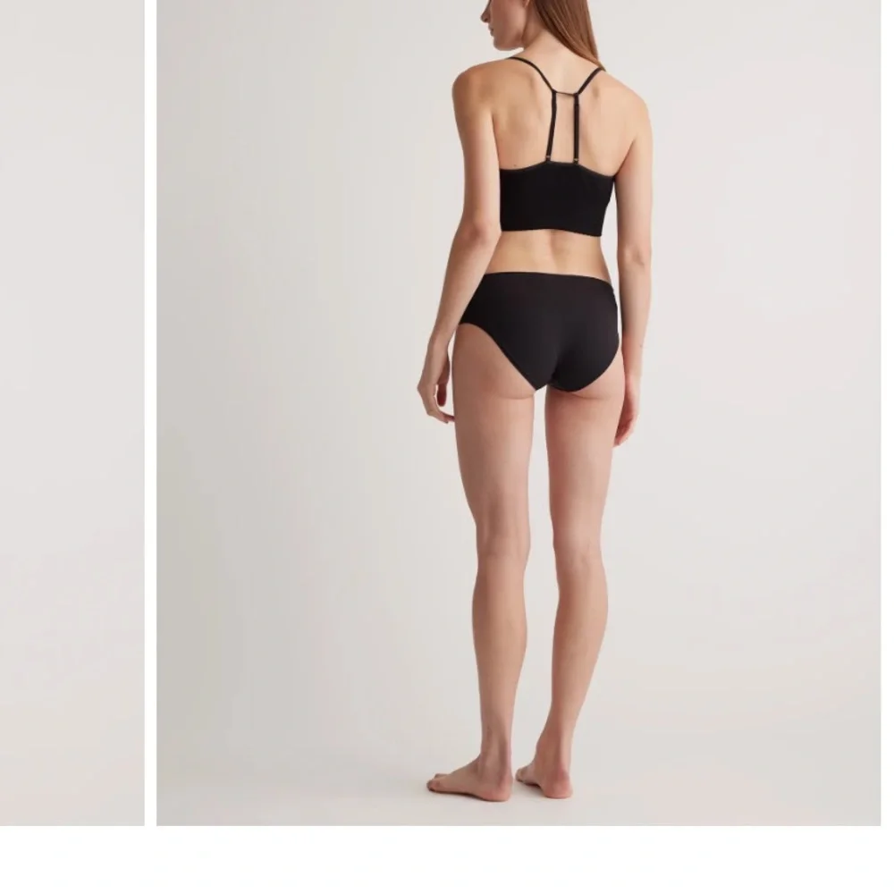 NWOT Quince Women's Second Skin Classic Black Hipster Briefs, set of 6 - Picture 2 of 3